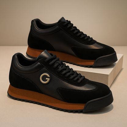 Black two-tone retro sneakers