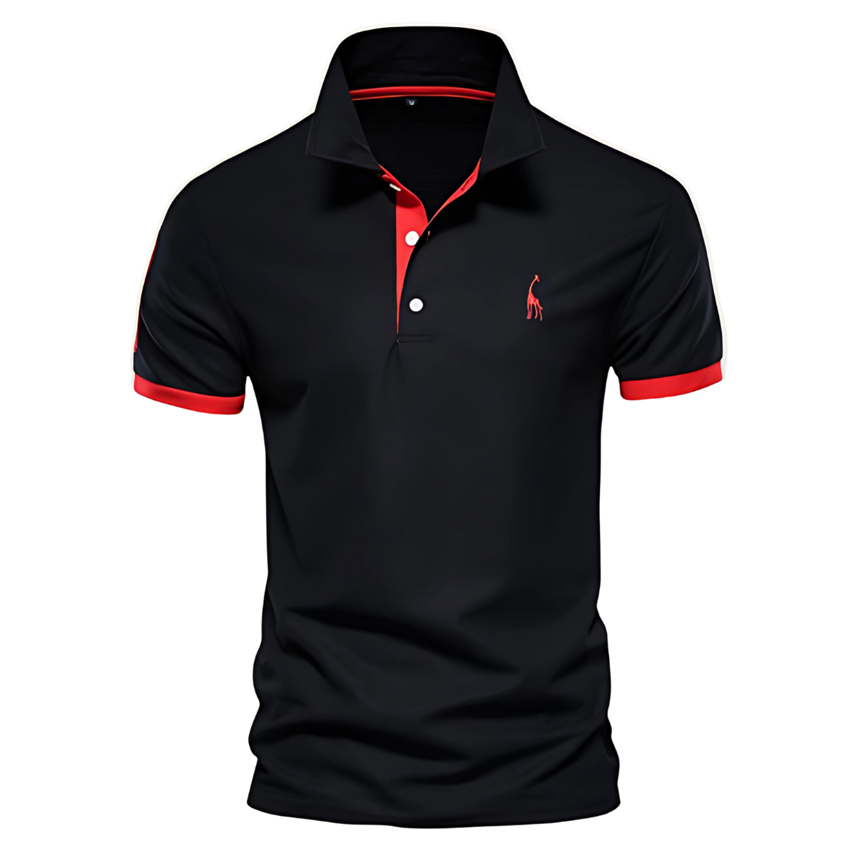 Black contrast cuff polo shirt