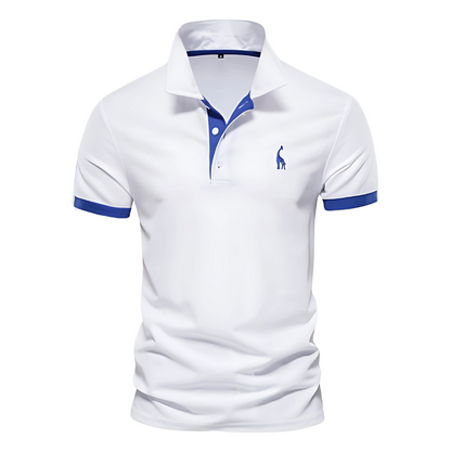 White contrast cuff polo shirt