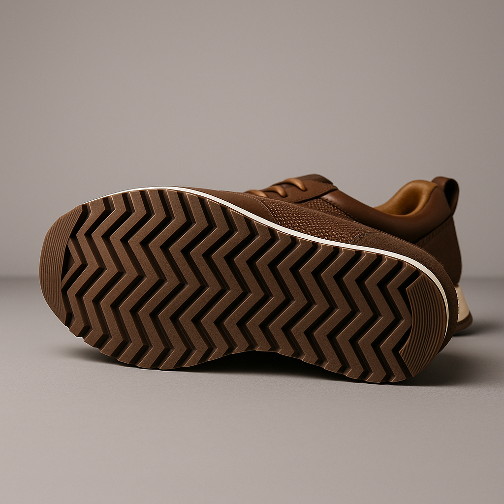 Sole of the brown perforated sneakers