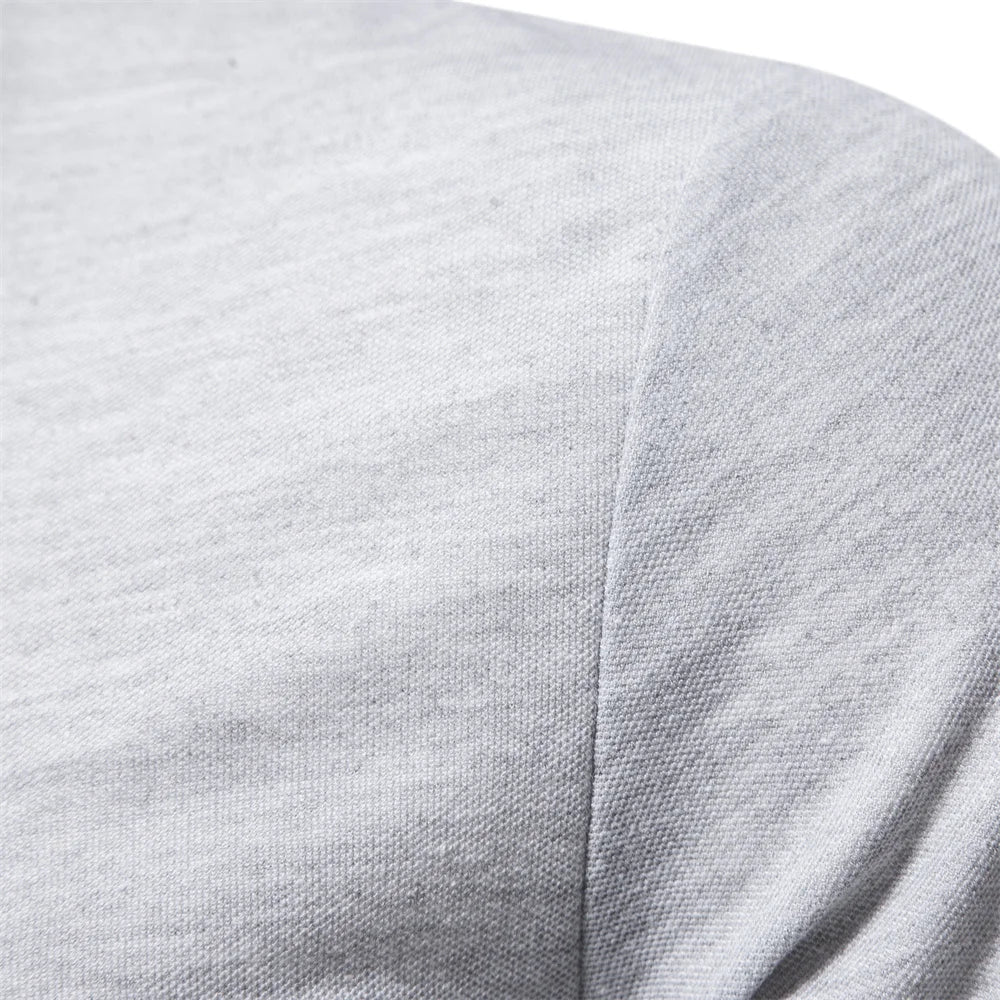 Close-up of the fine textured knit at the shoulder seam