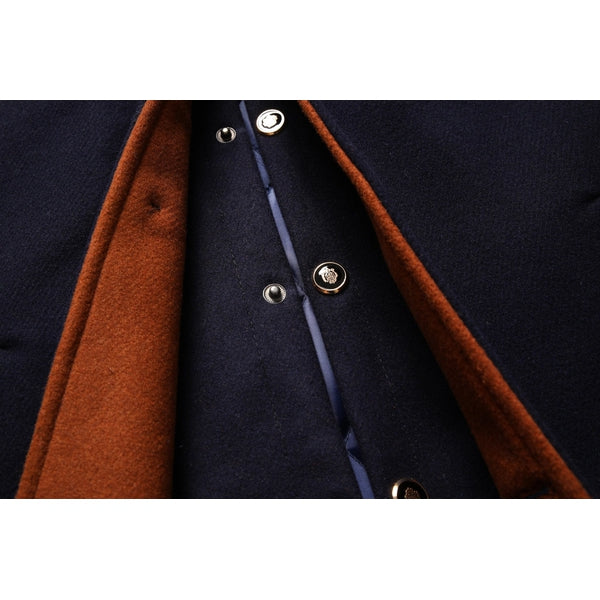 Inside of the overcoat with the zip-in collar panel