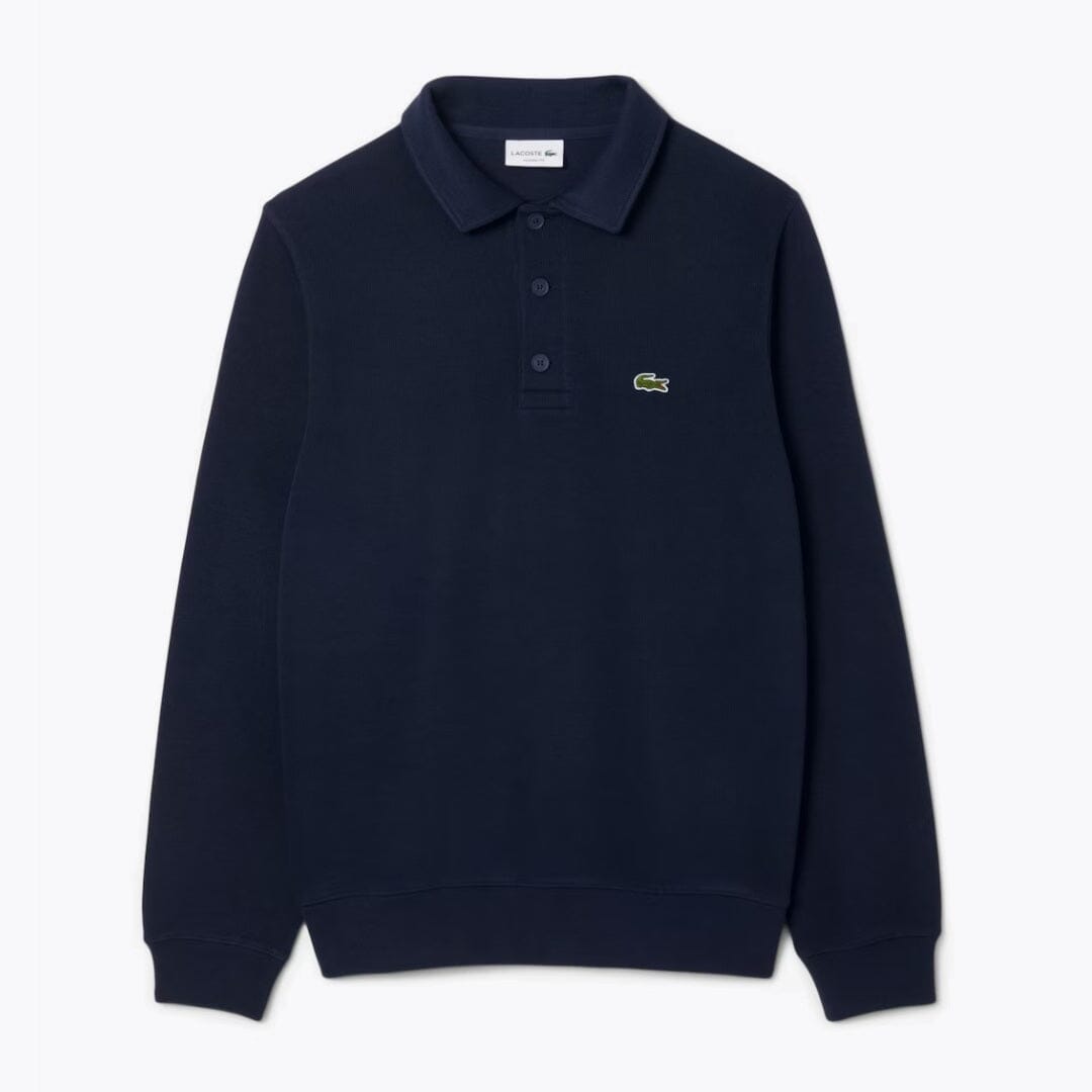 Felpa LC in cotone a coste con colletto polo