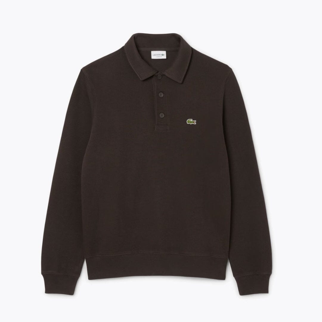 Felpa LC in cotone a coste con colletto polo