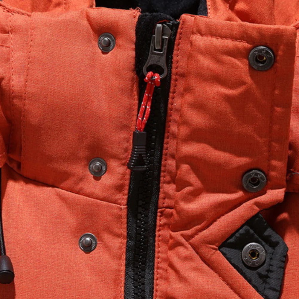 Front zip with snap placket
