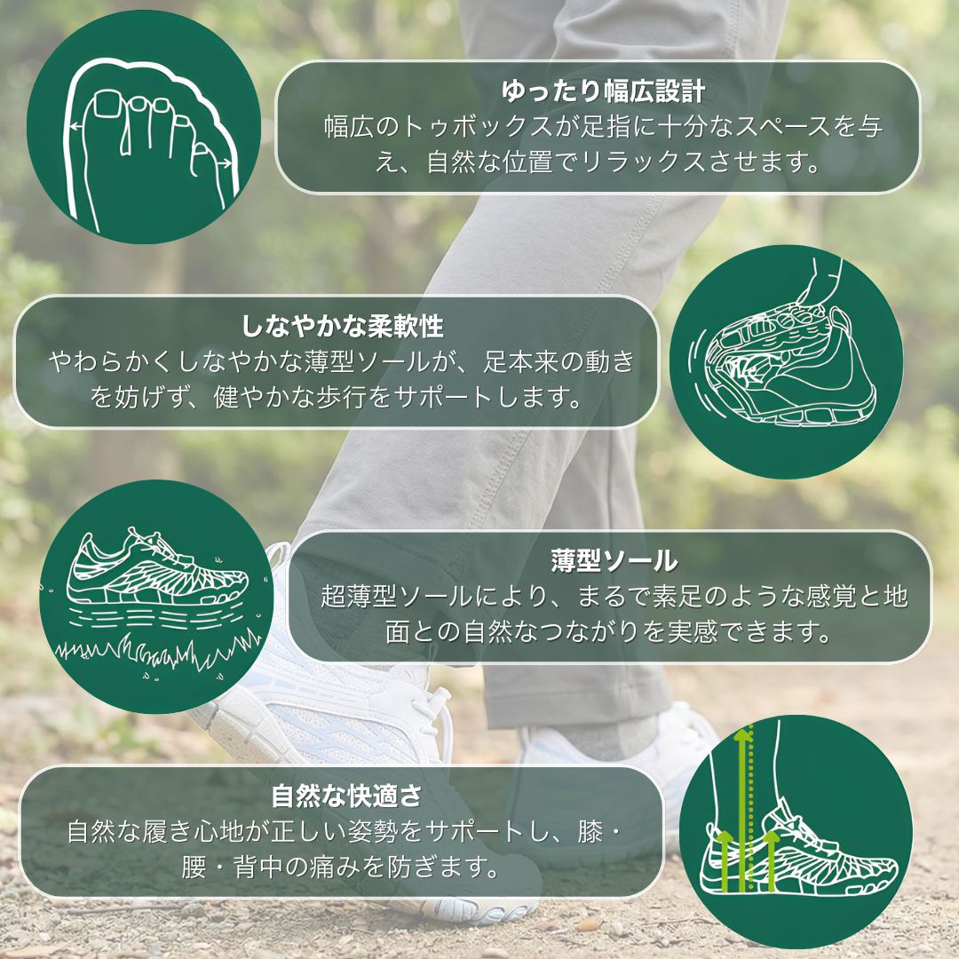 Ashiora Pro – 一日中快適で痛みゼロのベアフットシューズ